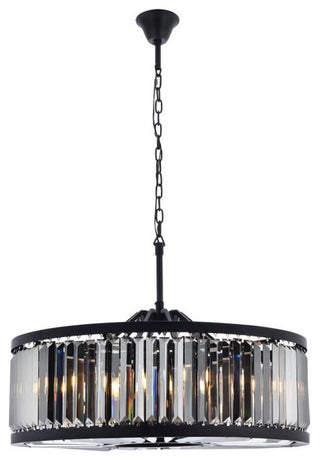 Elegant Lighting 1233D35-SS/RC Chelsea 10 Light 36"W Crystal Drum - Polished