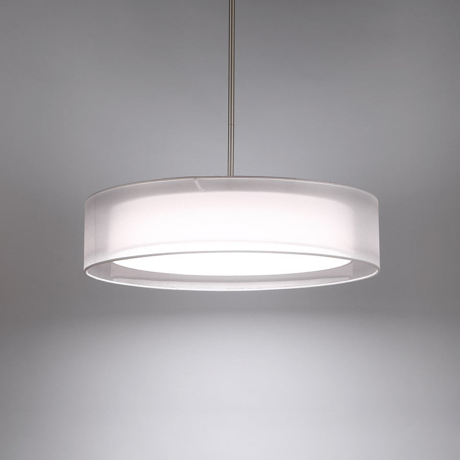 Metropolis LED Pendant, Brushed Nickel, 24", 3000k