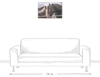 Snowy Horses 24x16 Canvas Wall Art