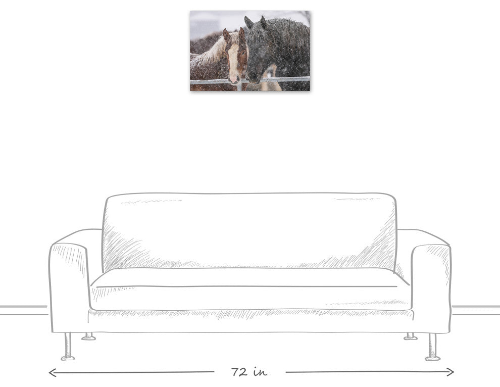Snowy Horses 24x16 Canvas Wall Art