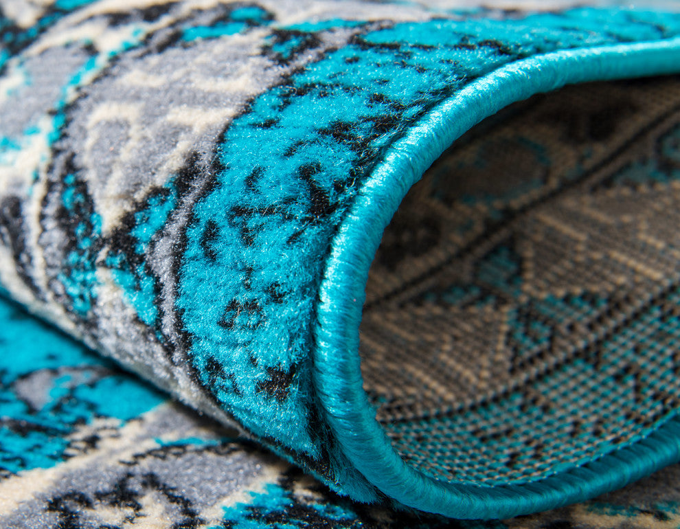 Unique Loom Turquoise Oasis Taftan 6'x9' Area Rug