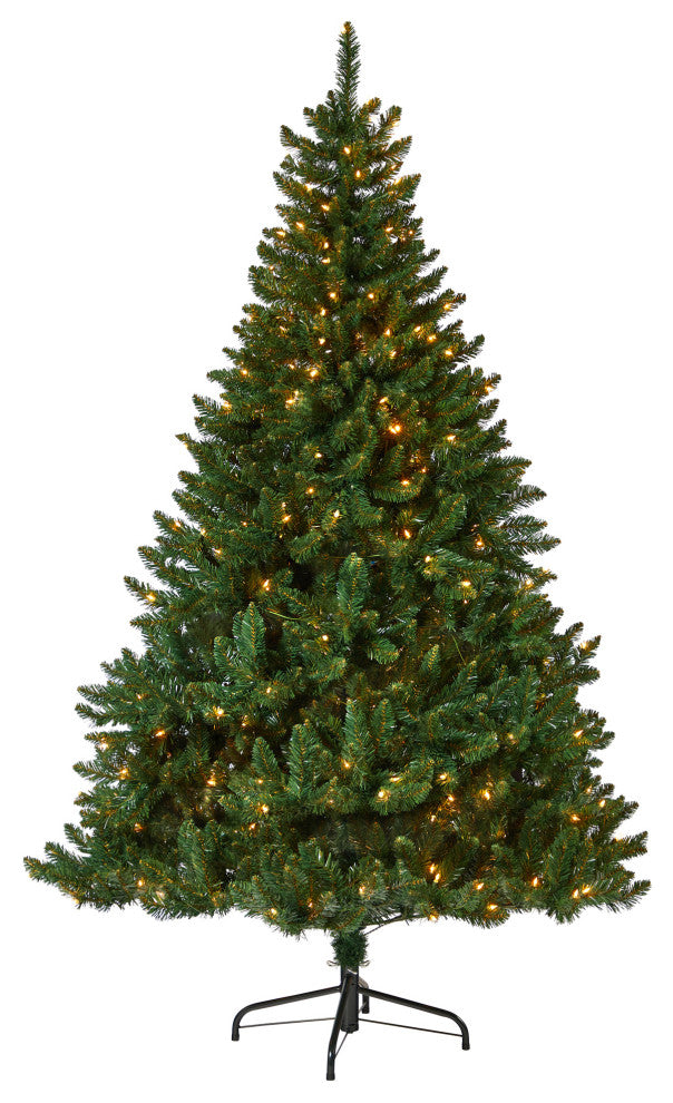 Nearly Natural 7ï¿½Northern Rocky Spruce Artificial Christmas Tree 400 Clear Light