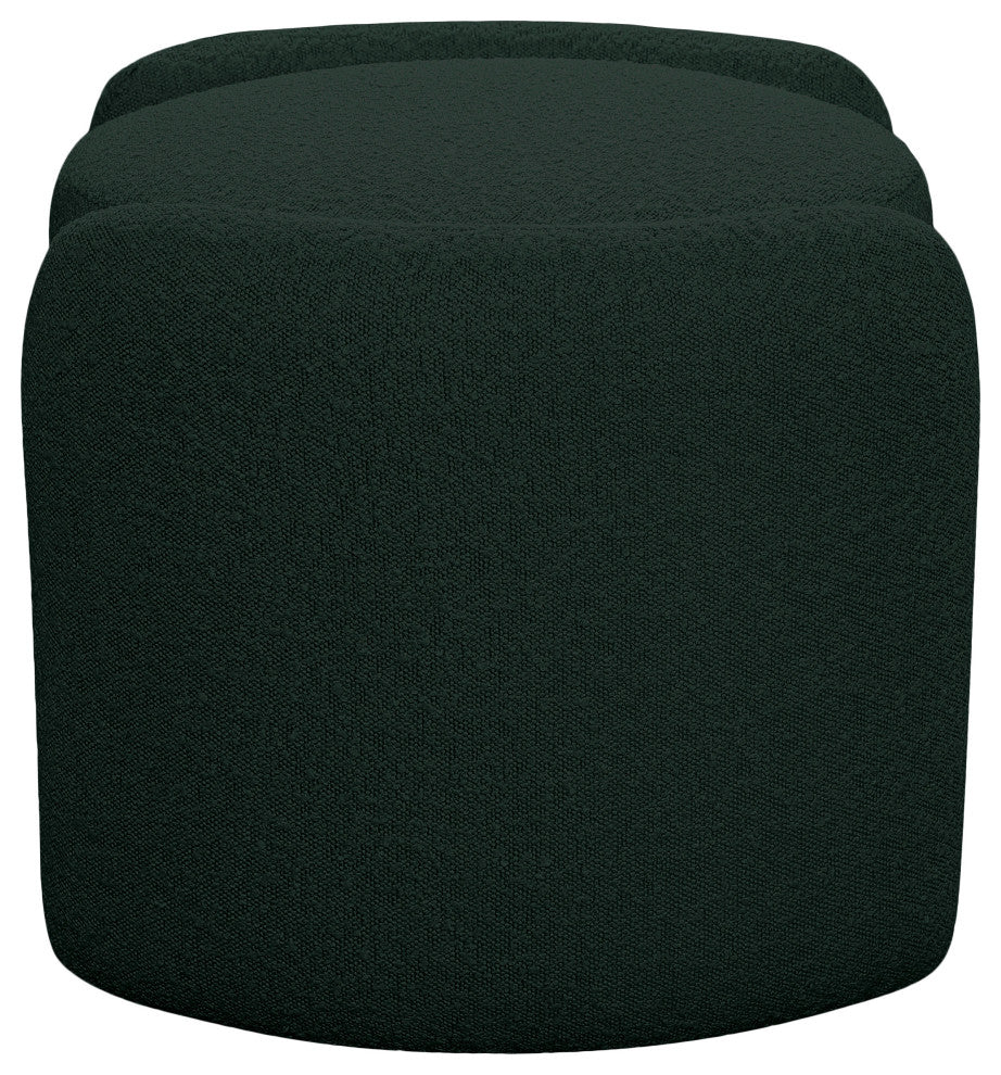 Horizon Boucle Fabric Upholstered Ottoman, Green