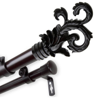 Malina 1" Double Curtain Rod, Mahogany, 48-84"