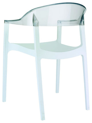Compamia Carmen Dining Chairs, Set of 2, White and Clear