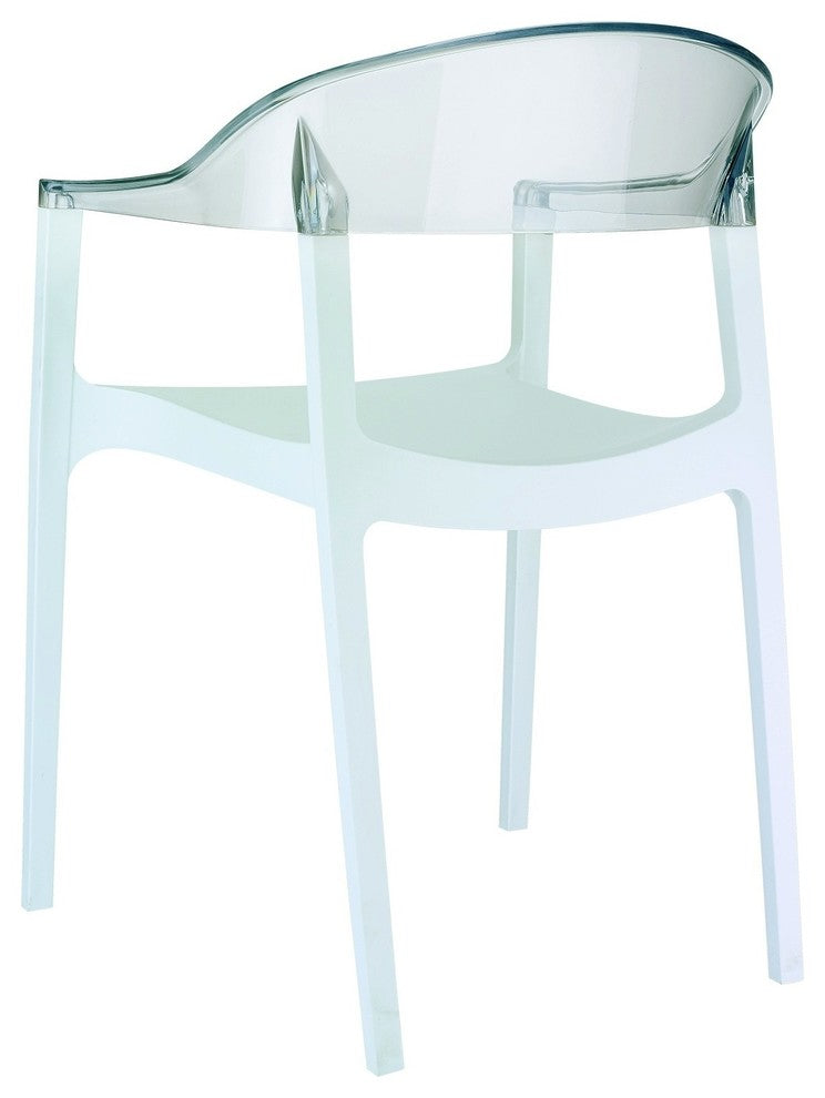 Compamia Carmen Dining Chairs, Set of 2, White and Clear
