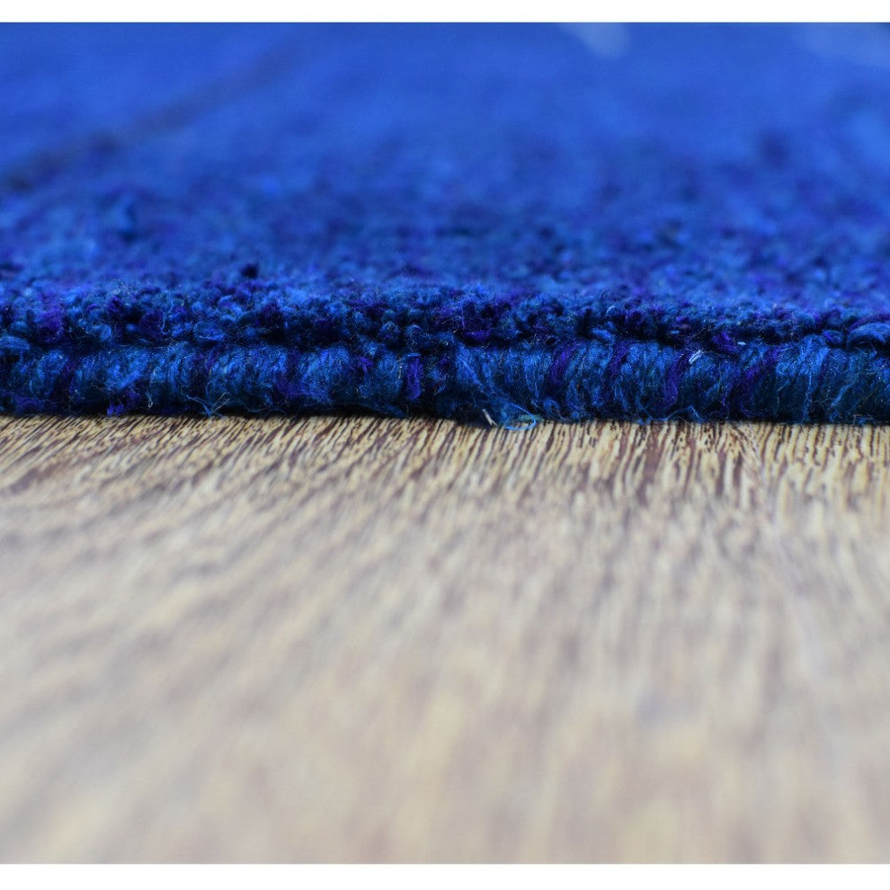 HAND KNOTTED LOOM SILK ECO-FRIENDLY AREA RUGS -6'x9',Rectangle,Blue,Contemporary