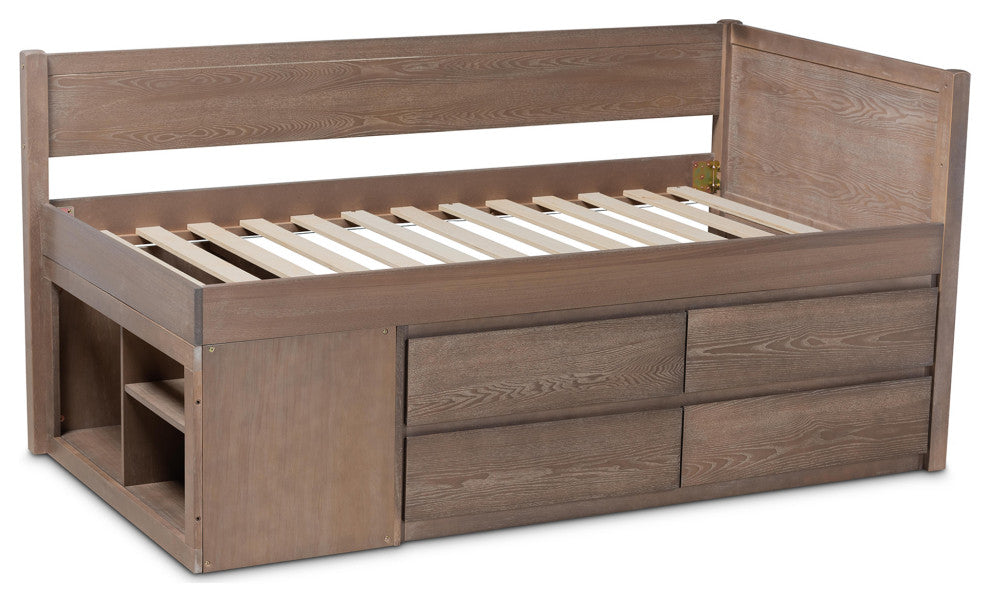 Buford Modern Farmhouse 4-Drawer Twin Size Storage Bed