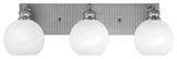 Edge 3-Light Bath Bar, Brushed Nickel Finish, 5.75" White Marble Glass