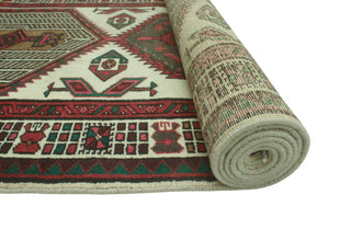 Fine Vintage Distressed Ailyn Ivory/Rust Runner, 3'5x10'5