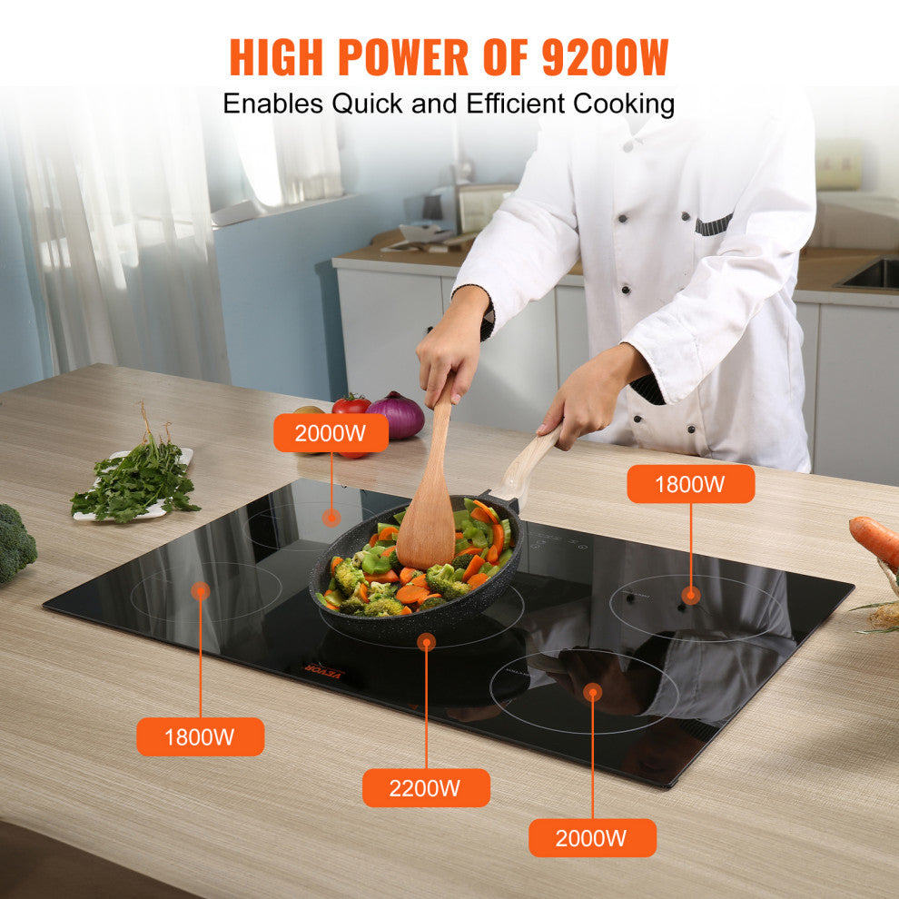 VEVOR Electric Cooktop Multi-Burners Ceramic Glass Stove Top Touch Control