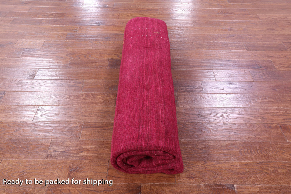 8' Square Persian Gabbeh Handmade Wool Rug - Q15222