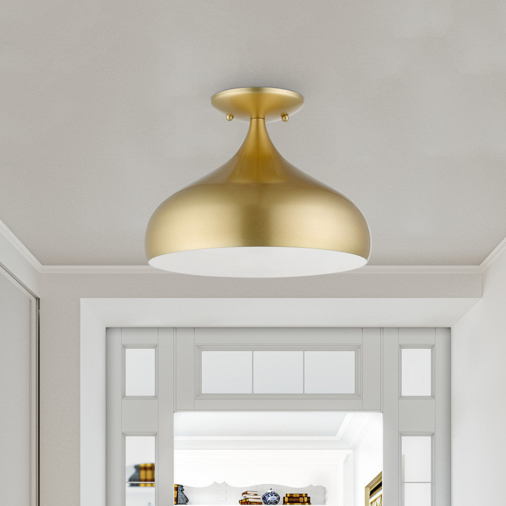 Livex Lighting 1 Light Soft Gold Semi-Flush Mount