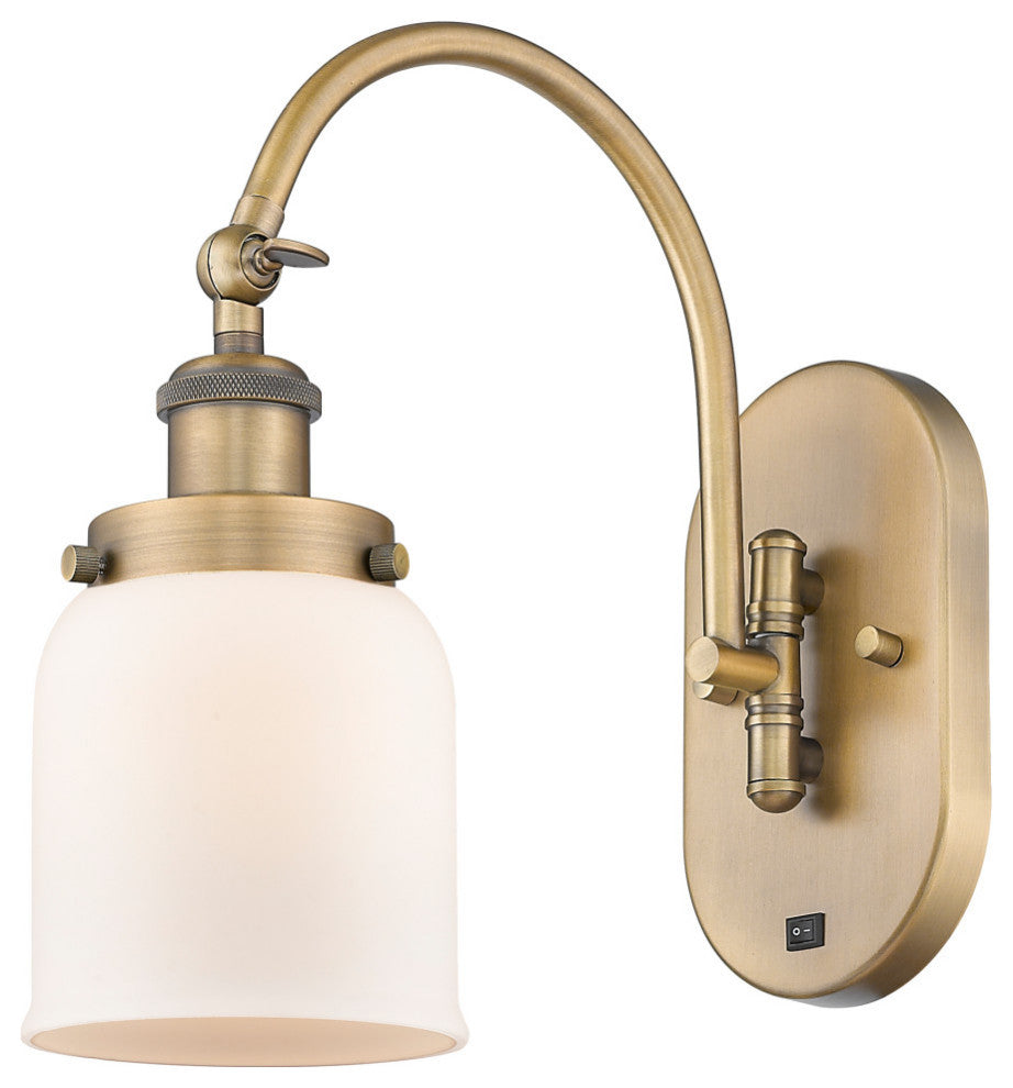Bell Sconce, Brushed Brass, Matte White, Matte White