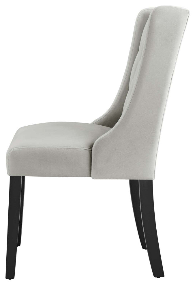Side Dining Chair, Set of 2, Gray, Velvet, Modern, Cafe Bistro Hospitality
