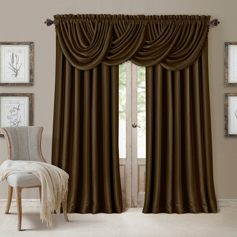 All Seasons Blackout Window Curtain, Chocolate, 52 in. X 36 in.