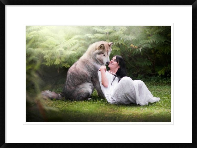 "Saved by the wolf" Framed Digital Print by Ghizzi Panizza Alberto, 30x22"
