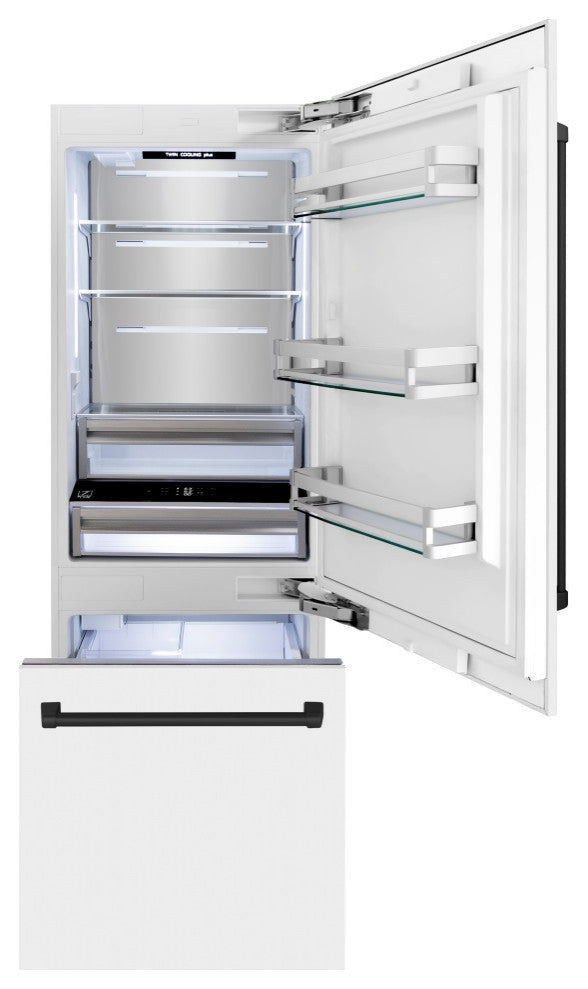 ZLINE Refrigerator With Internal Water, White Matte RBIV-WM-30-MB
