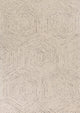 5' X 7' Ivory Geometric Hexagon Wool Indoor Area Rug