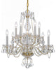 Traditional Crystal 10-Light 25" Traditional Chandelier in Polished Brass with
