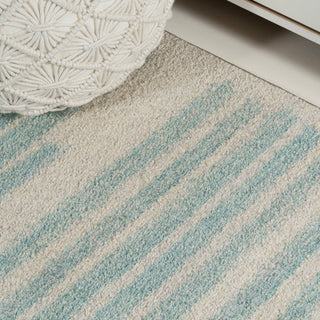 Khalil Modern Berber Stripe Cream/Turquoise 5 ft. x 8 ft. Area Rug