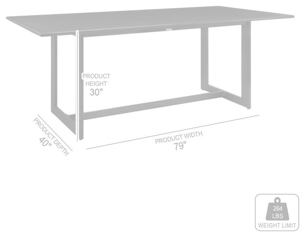 Cayman Outdoor Patio Dining Table, Aluminum
