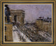 Gustave Loiseau Arc de Triomphe in the Snow Framed Premium Canvas Print, 16"x20"