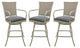 Set of 3, Outdoor/Indoor Erin Counter/Bar Stool, Dark Gray Linen on Beige, 26"
