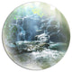 Fantastic Waterfall In Mexico Jungle, Landscape Disc Metal Artwork, 23"