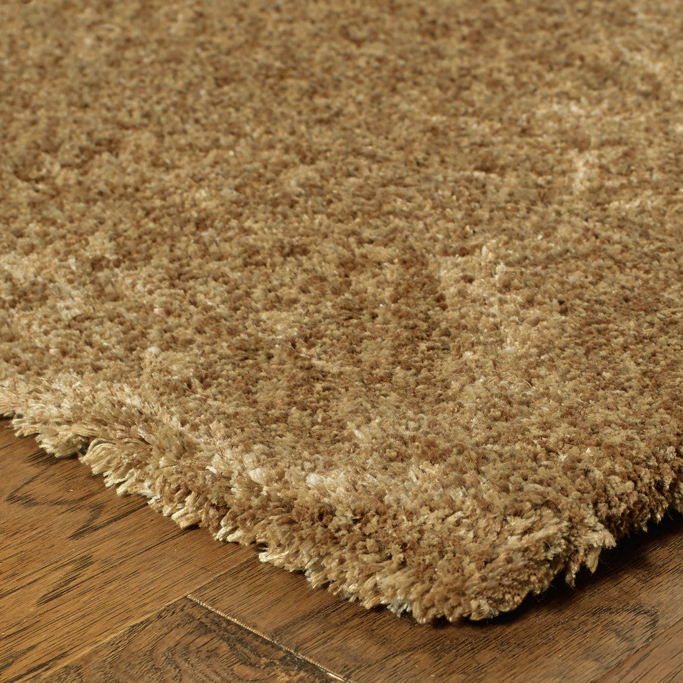 Hailey Heathered Gold Hand-Crafted Area Rug, 8''x11''