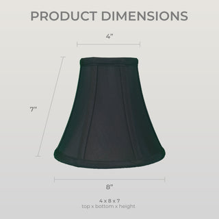 Royal Designs True Bell Basic Lamp Shade, Round Clip Fitter, Black, 4x8x7, Set o
