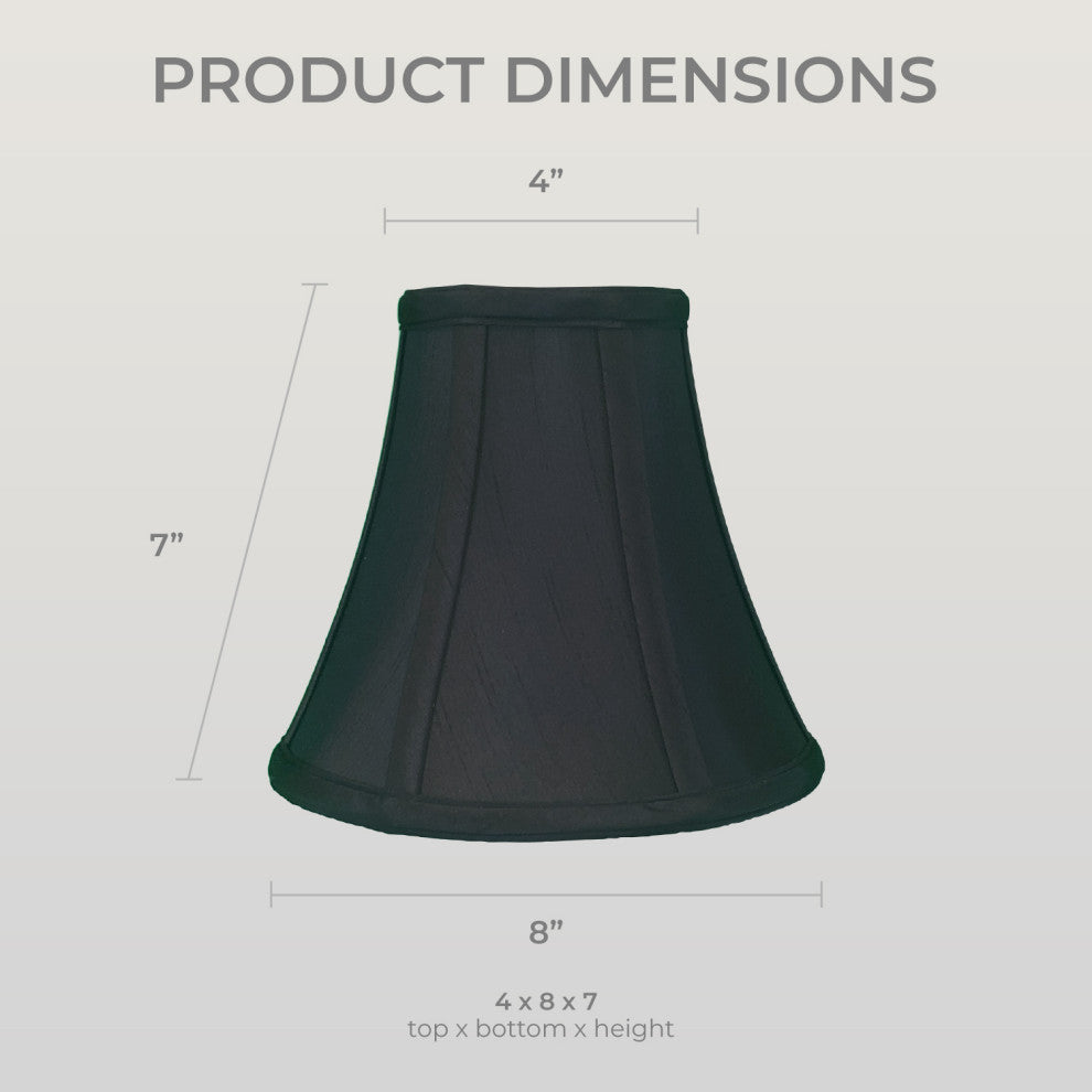 Royal Designs True Bell Basic Lamp Shade, Round Clip Fitter, Black, 4x8x7, Set o