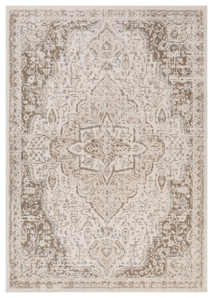 Alpine Imara Area Rug, Cream, 6'7" x 9', Medallion