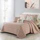 Bennington Damask 5 Piece Quilted Set, Coral, Queen (90"x90")