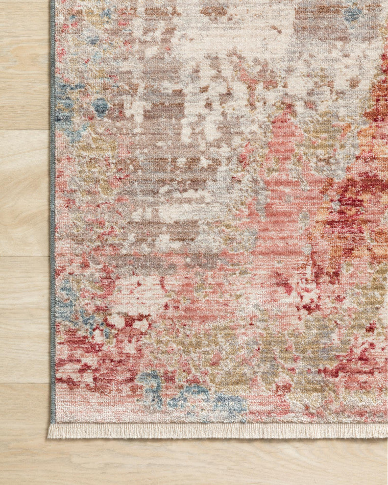 Gray Blue Rust Polyester Claire Area Rug by Loloi, 7'10"x10'2"