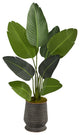 Nearly Natural 50ï¿½ Travelers Palm Artificial Tree in Ribbed Metal Planter