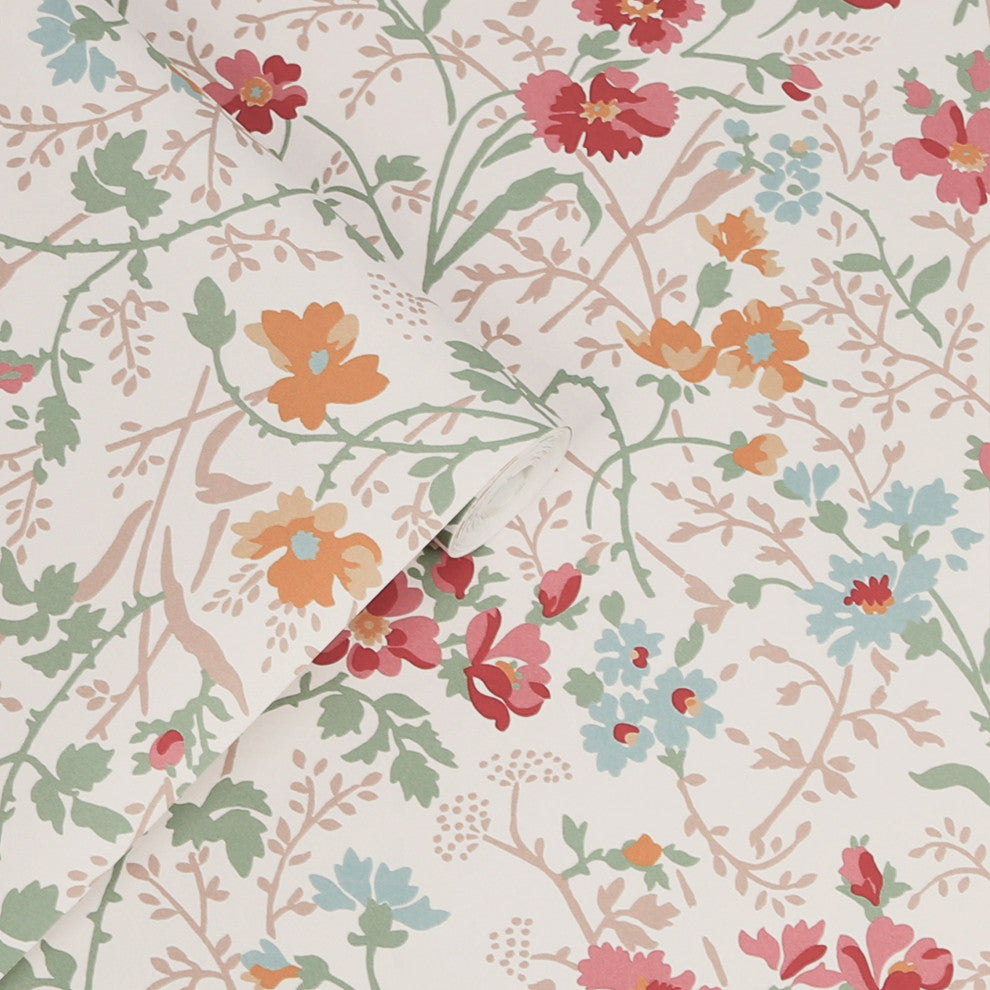 Laura Ashley Shropshire Posy Wallpaper, Antique Pink