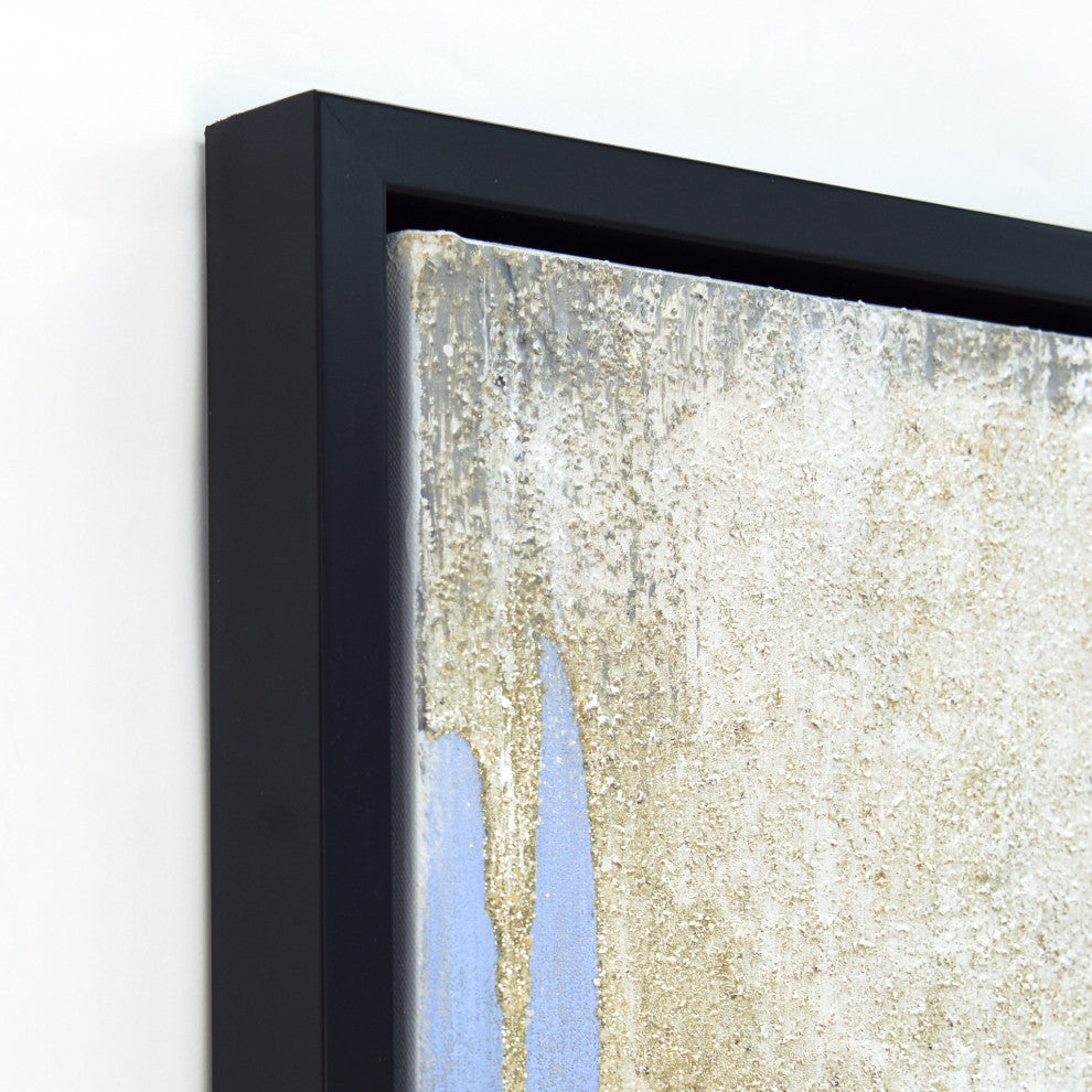 Snowy Drip 1 Textured Metallic Hand Painted Framed Wall Art by Martin Edwards