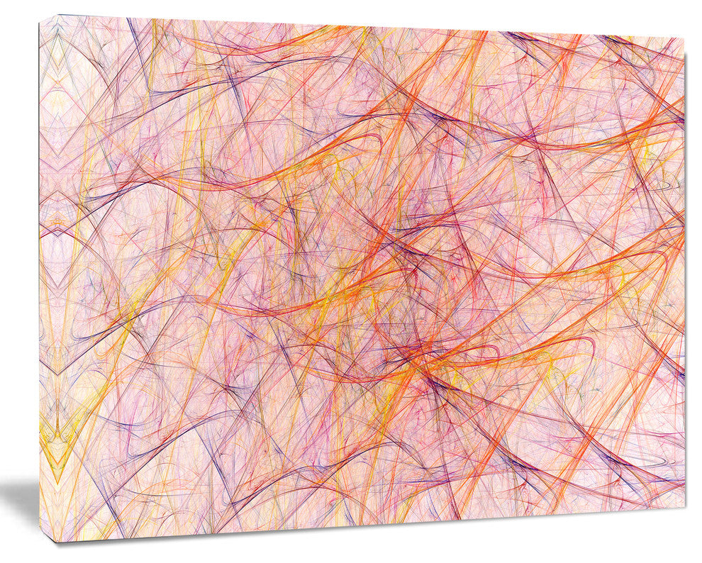 Mystic Pink Fractal Veins, Oversized Abstract Canvas Art Print, 60x40