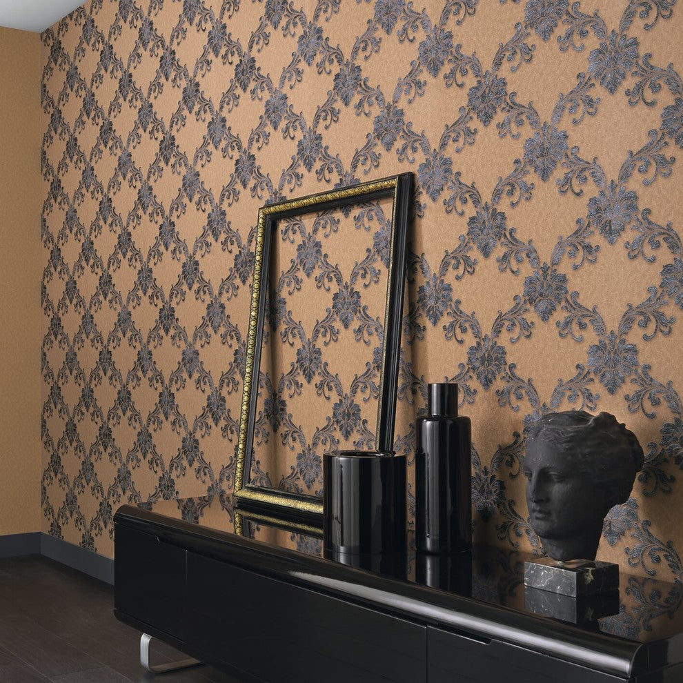 Eterna, Classic Ornamental Design Beige Wallpaper Roll