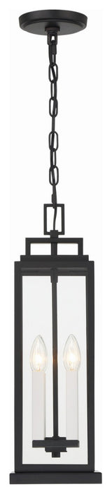 Aspen Four Light Outdoor Pendant, Matte Black