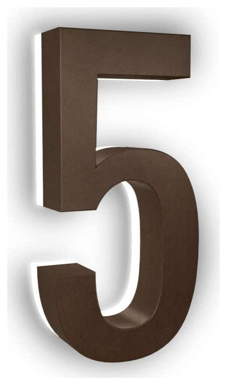 Address Numbers, 7-in. Durable ABS-Polymer, Bronze, 5