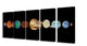 "Planet In The Dark Solar System 5Pc" Stretched Canvas Wall Art Set