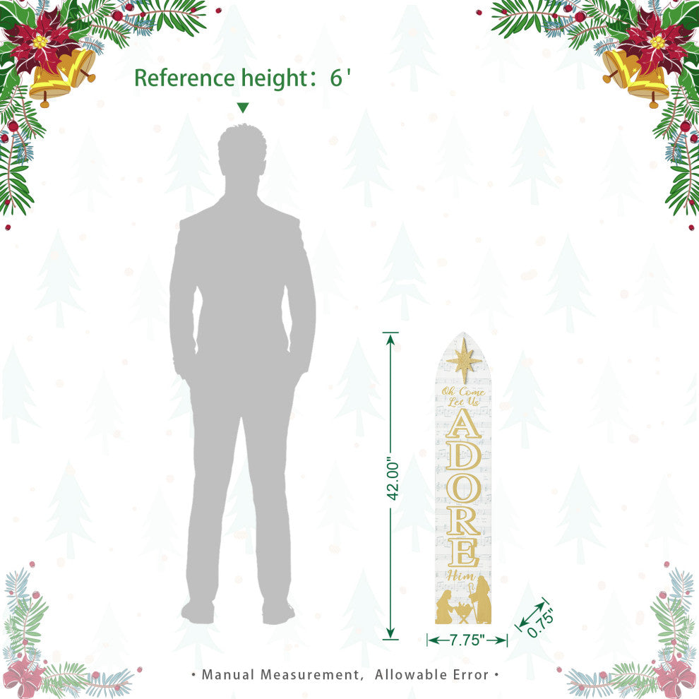 42"H Wood Nativity Porch Decor