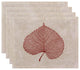 Leaf Study Floral Print Placemat, Set of 4, Red
