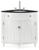 24 Inch Triadsville Grey Corner Design Bathroom Vanity With Quartz Top, White