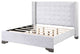 Benzara BM266524 Eastern King Bed With Fabric Upholstery and Tufting, Beige