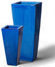 Square Tall Planter, Blue, Large