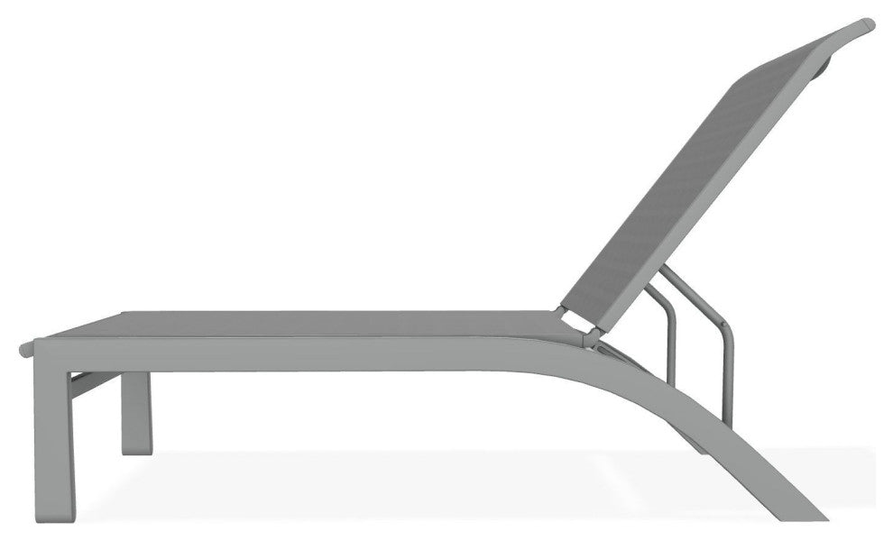 Kendall Sling Stackable Outdoor Chaise Lounge, Titanium/Graphite