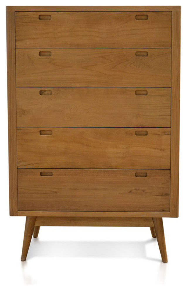 Harmonia Living Fifties 5-Drawer Tower Dresser - Danish Honey